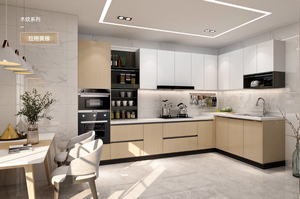 Armoire de cuisine moderne en PVC classique 