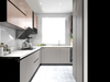 Armoire de cuisine moderne gris en forme de L pour meubles de maison