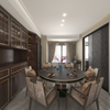 Nouvelle armoire télévisée de salon de style chinois avec style de panneau de porte à grains en bois foncé