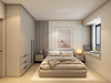 Armoire de chambre à coucher à la crème brillante moderne