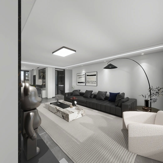 Armoire de salon de style moderne noir et blanc