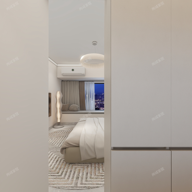 Chambre à coucher de style minimaliste armoire durable